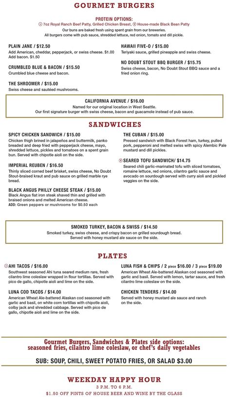 Menus – Elliott Bay Brewing.